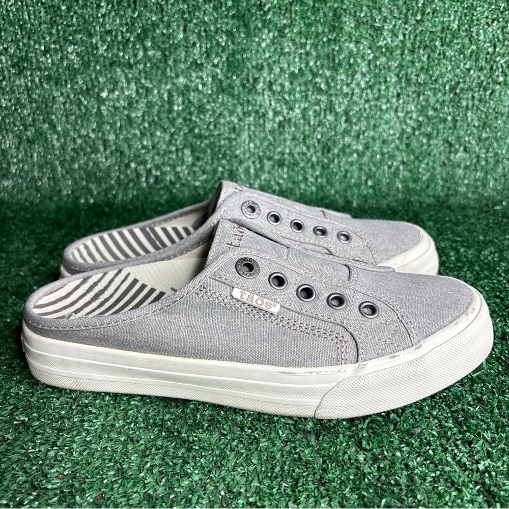 Taos Star EZ Soul Mule Shoes Women's Size 6.5 Gray‎ Canvas Casual  Slides